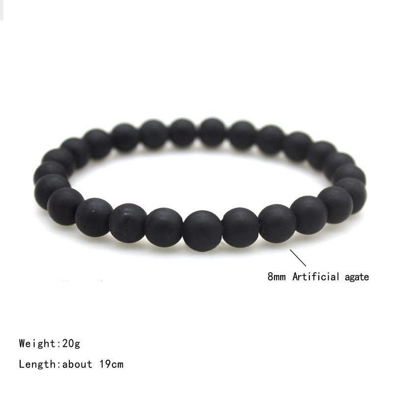 Women's & Men's Frosted Natural Stone Volcanic Rock Tigereye And Bracelets