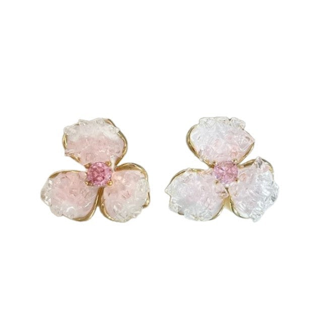 Fresh Flower Elegant Long Tassel Beaded Niche Earrings