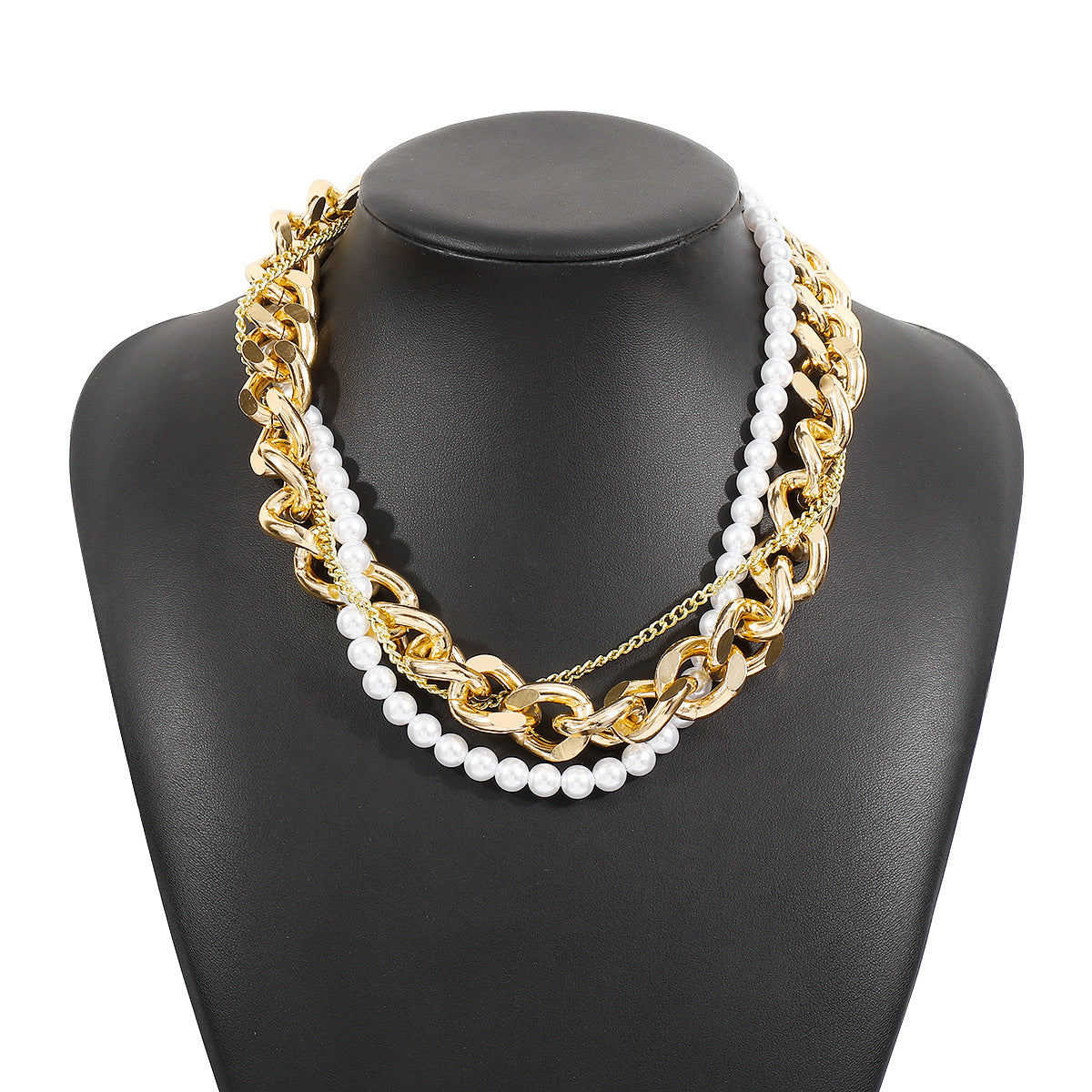 Women's Metallic Pearl Twin Light Luxury High-grade Necklace