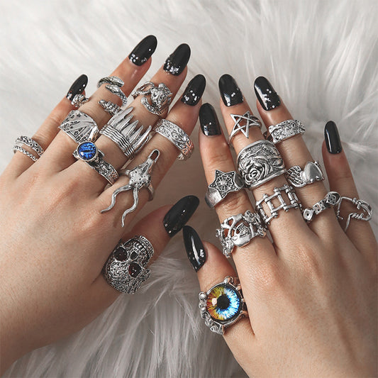 Retro Animal Exaggerated Punk Devil's Eye Ring