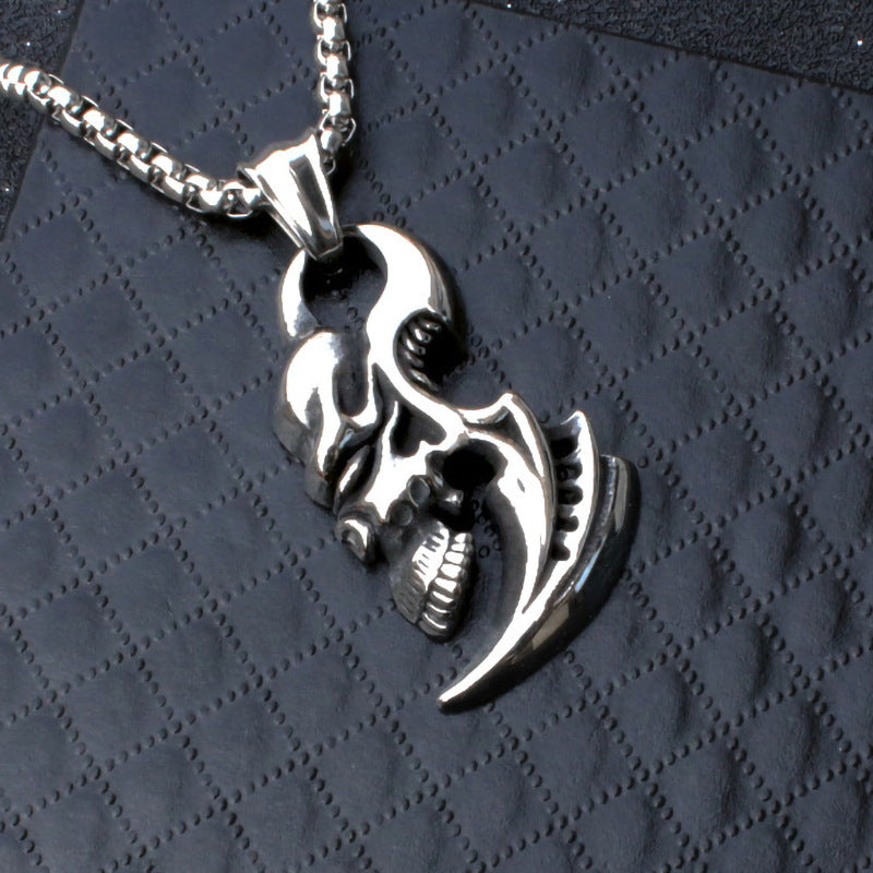 Men's Punk Titanium Steel Skull Personality Retro Domineering Necklace