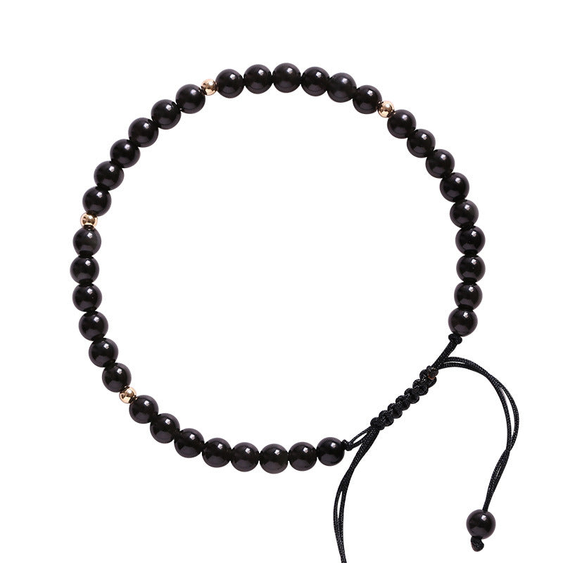 Obsidian Black Agate Carrying Strap Hand-knitted Bracelets