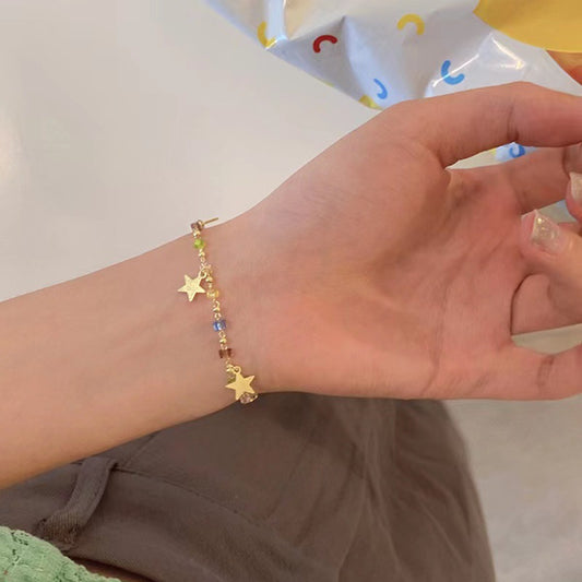 Colorful Crystal String Beads Design Sense Minimalist Summer Bracelets