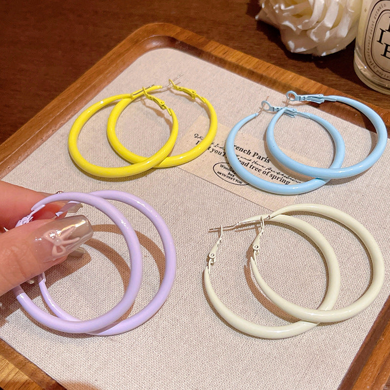 Women's Big Ear Summer Seaside Vacation Style Hoop Light Luxury Temperament Stud Earrings