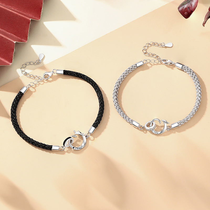 Bracelets de mode Phoenix Double Couple en argent sterling