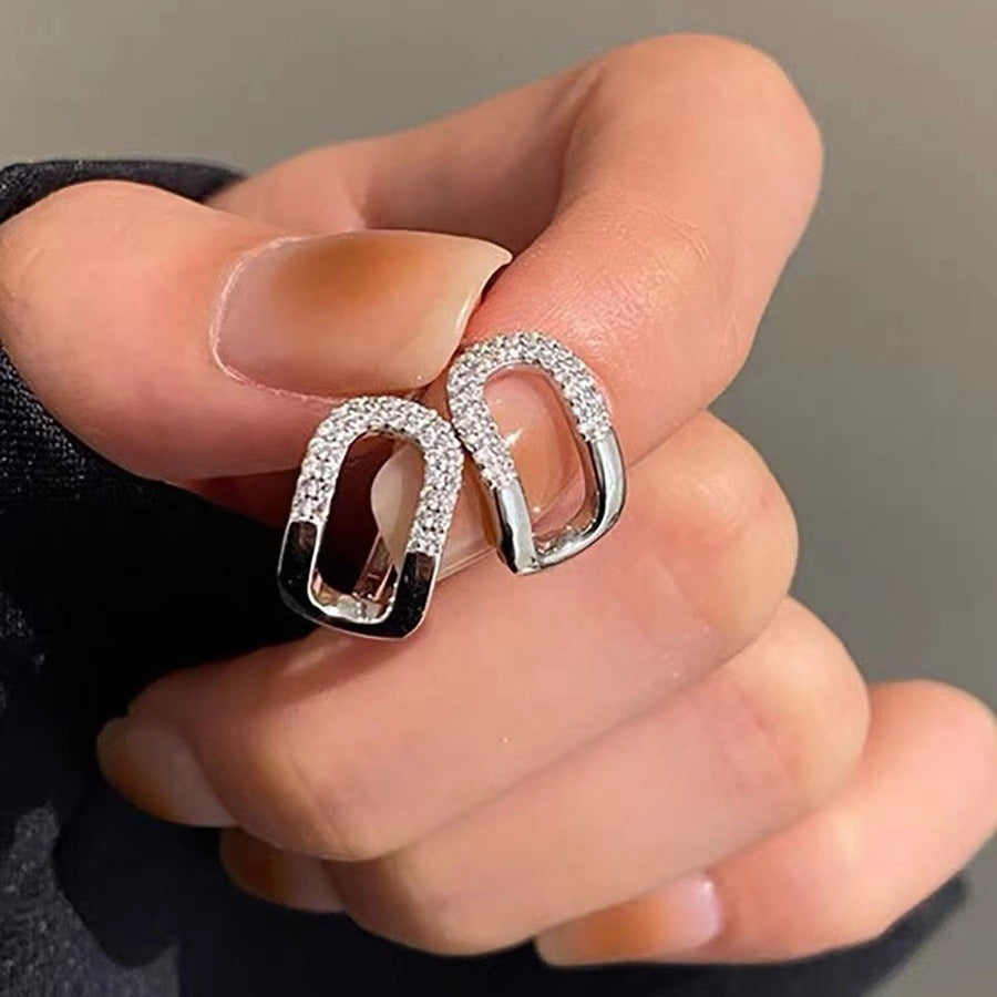Clip Hollow Jeweled Personal Korean Style Everyday Joker Cold Exquisite Ear Buckle