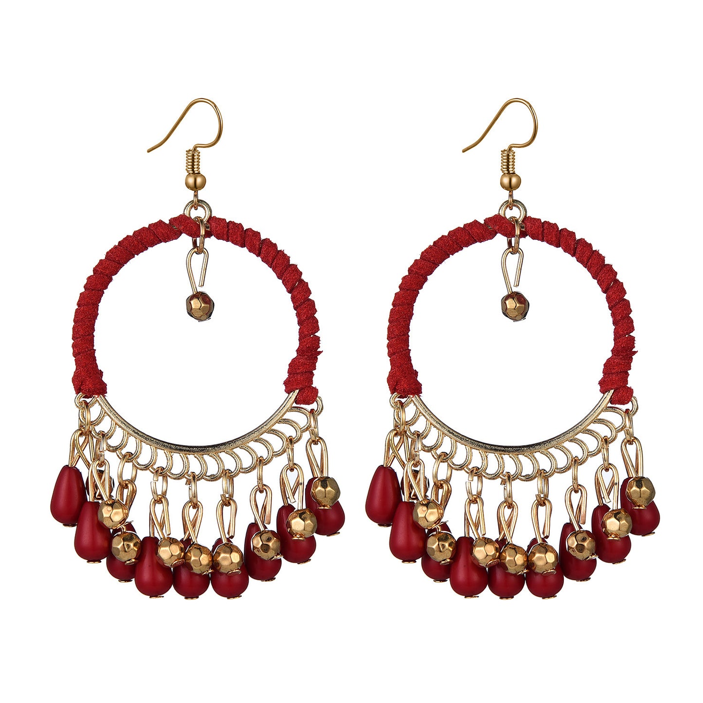 Style Elegant Hand-woven Bohemian Retro Round Water Earrings