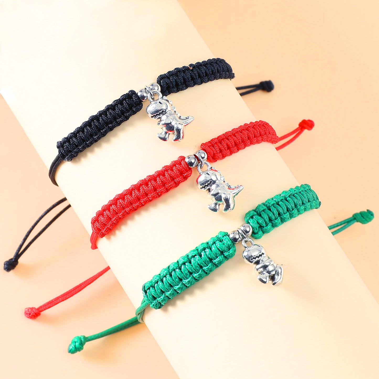 Personality Little Dinosaur Knot Woven Card Bracelets