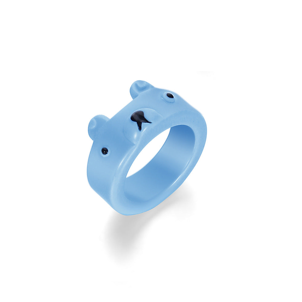 Cartoon Frog Fashion Cute Resin Index Rings