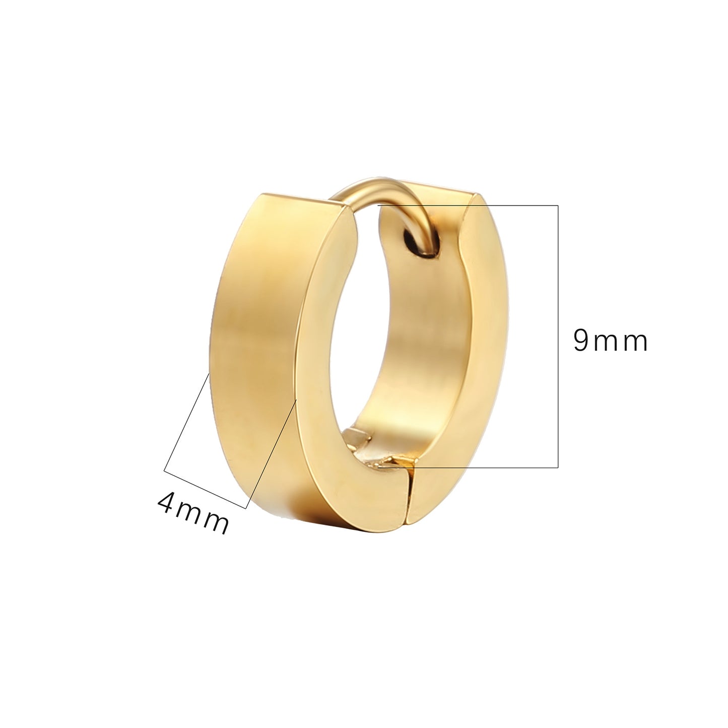 Men's Stainless Steel Flat Clip Simple Trendy Punk Ear Buckle