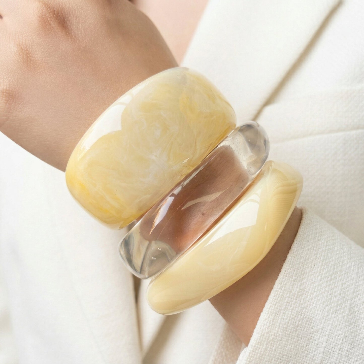 Blooming Resin Female Summer Retro Geometric Design Bracelet