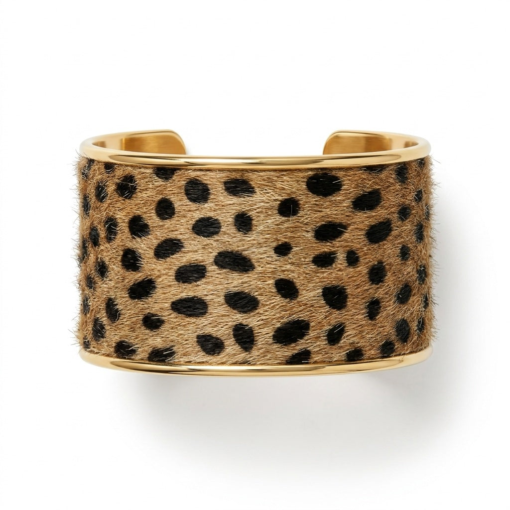 Zebra Print Wide Version Open-ended Fashion Retro Horse Fur Bracelet