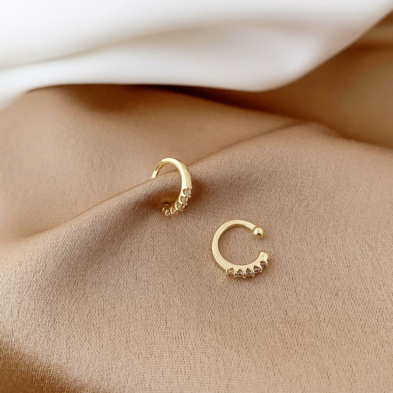 Pearl Zircon Tassel Long Clip-on Elegant Female High Earrings