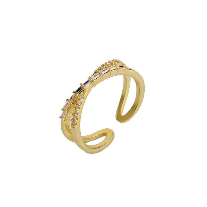 Women's Finger Simple All Match Korean Fashion Creative Hipster Full Rhinestone Ring