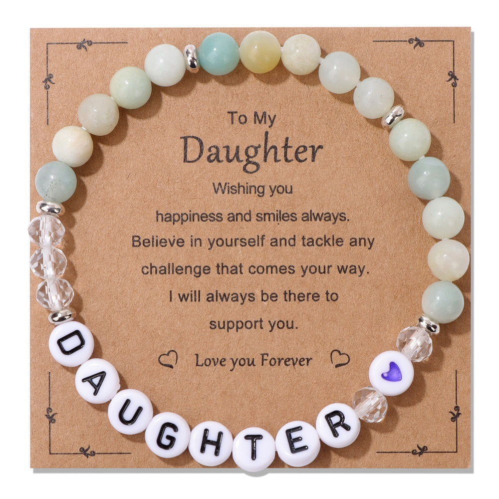 Perle de pierre lettres anglaises, perles mère fille simples et Bracelets