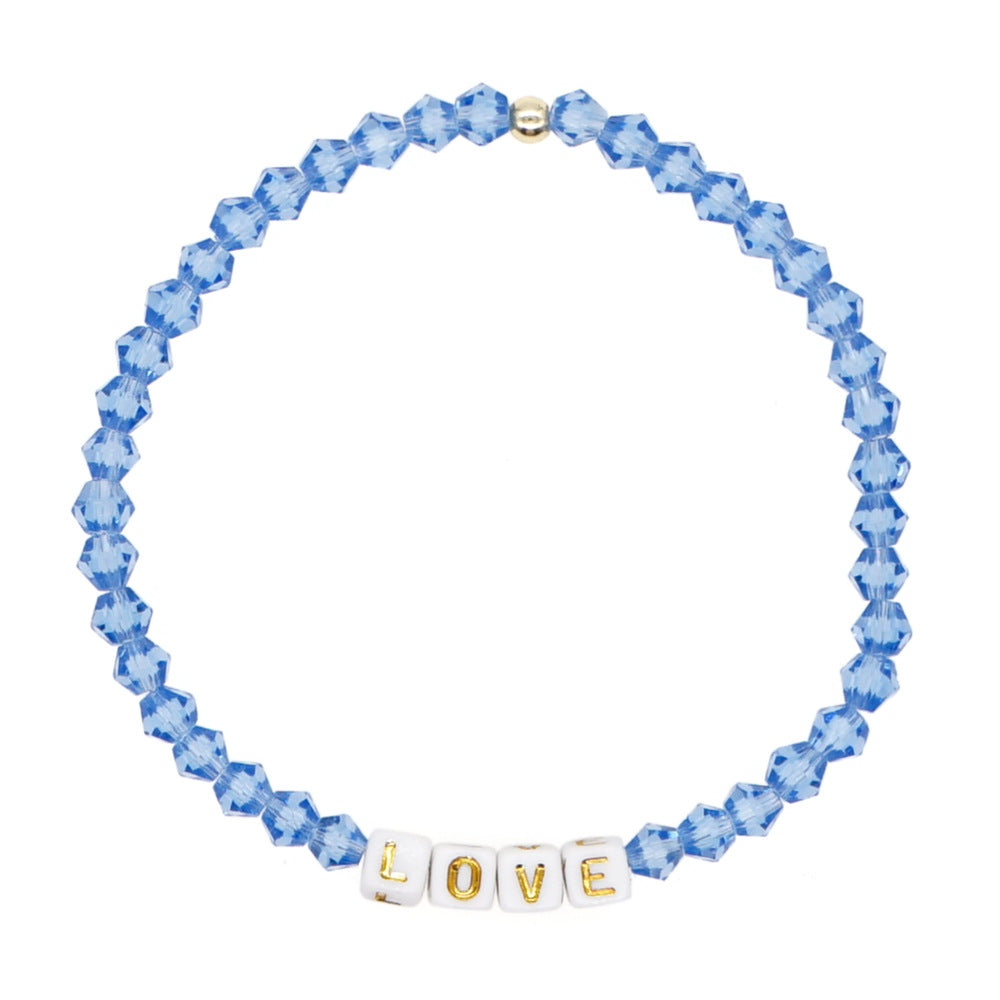 Bracelets de perles de cristal de diamant de lettre minimaliste bohème pour femmes