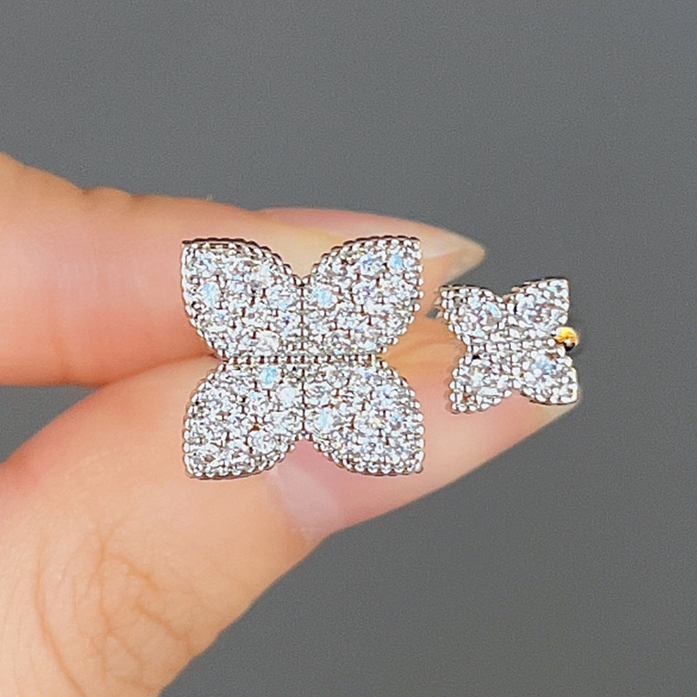 Four-leaf Flower Female Stylish Opening Adjustable Rings