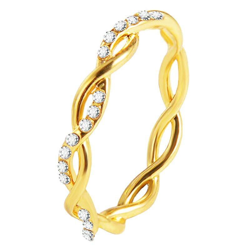 Women's Diamond Twist Fashion Refined Rhinestone Twisted Rings