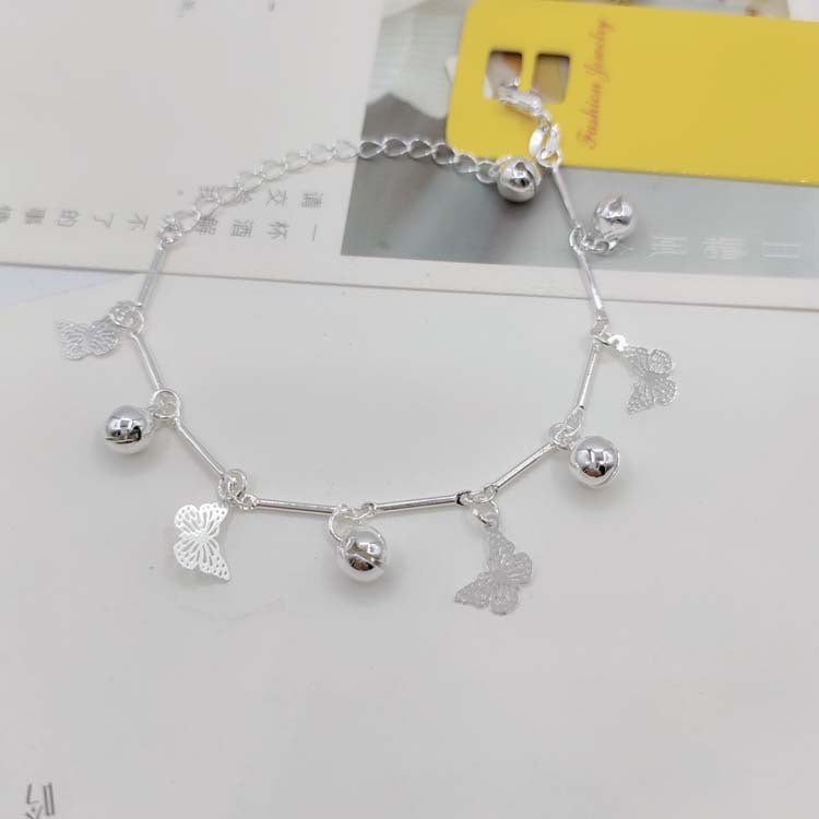 Weibliche koreanische Art einfache Imitation Silber Fußkettchen malerische Armbänder