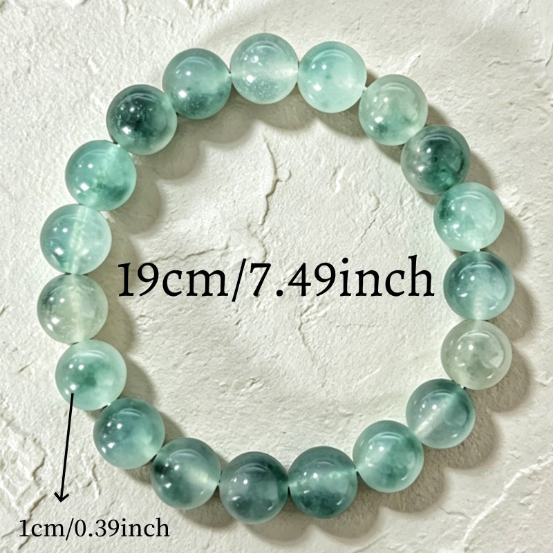 Blue White Jade Water Grass Crystal Bracelet