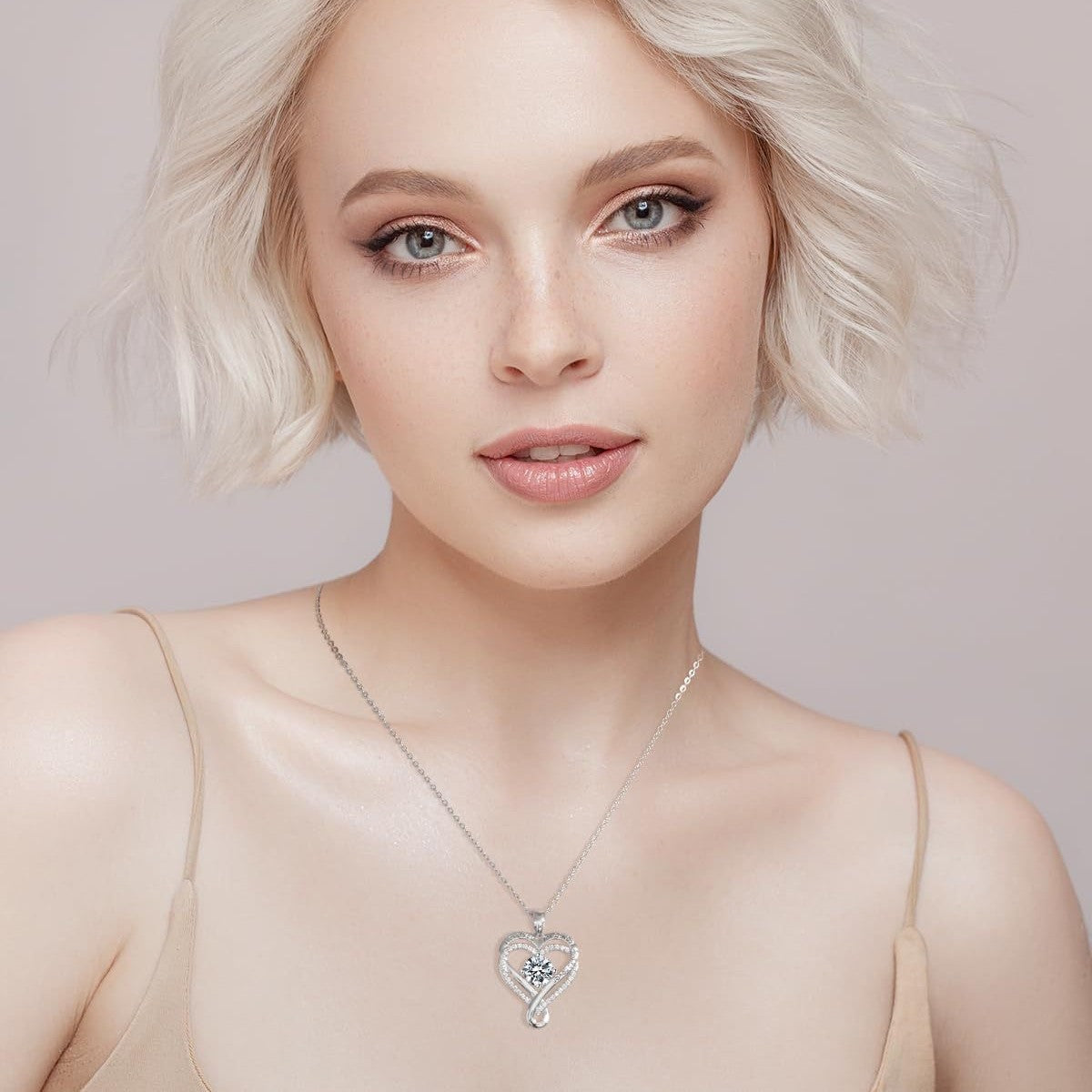 Eternal Double Layers Loving Heart Female Superior Necklace