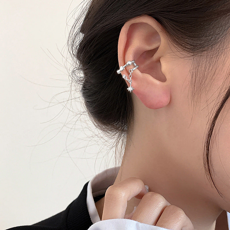 Starry Long Pearl Tassel Zircon Without Rings