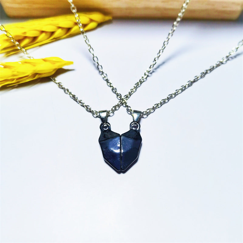 Women's & Men's Love Magnet Couple Color Matching Minimalist Creative Stone Necklaces