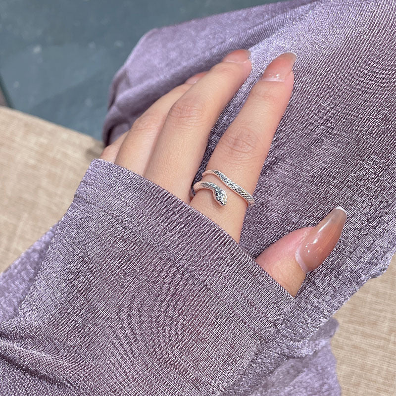 Women's & Men's For Little Finger Simulated Snakes Index Opening Adjustable Design Personality Ring