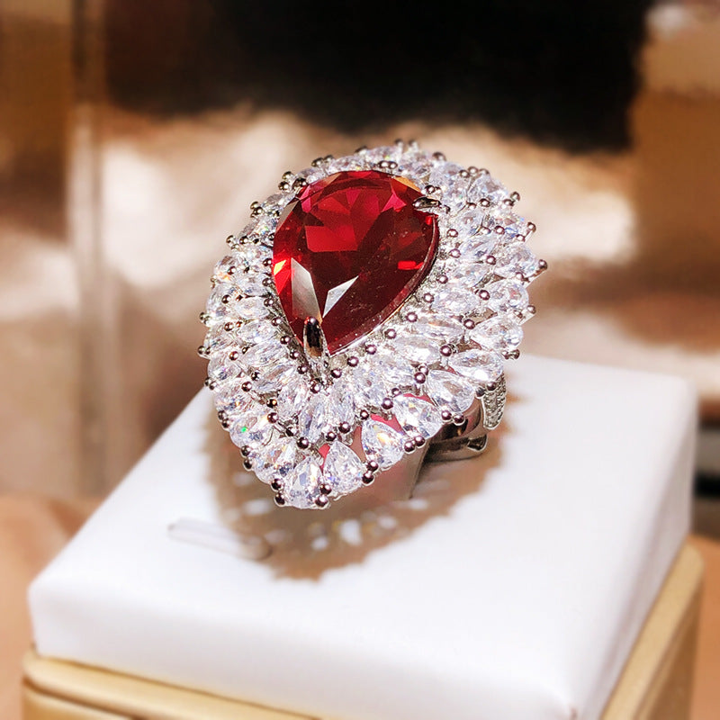 Elegant And Pigeon Blood Red Designer Model Diamond Rings