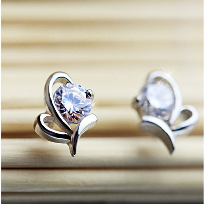 Women's Graceful Bow Heart-shaped Water Language For Earrings