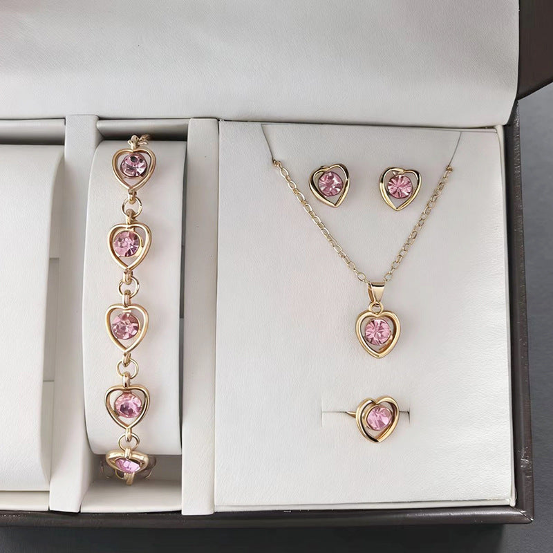 Drip Glazed Exquisite Simple Minority Fashion High-grade Clavicle Chain Elegant Jewelry Set
