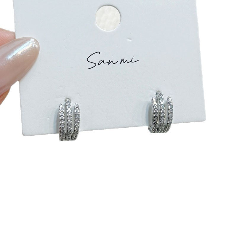Women's Cold Style Zircon Retro High Sense Temperament Clip Personality Affordable Ear Buckle