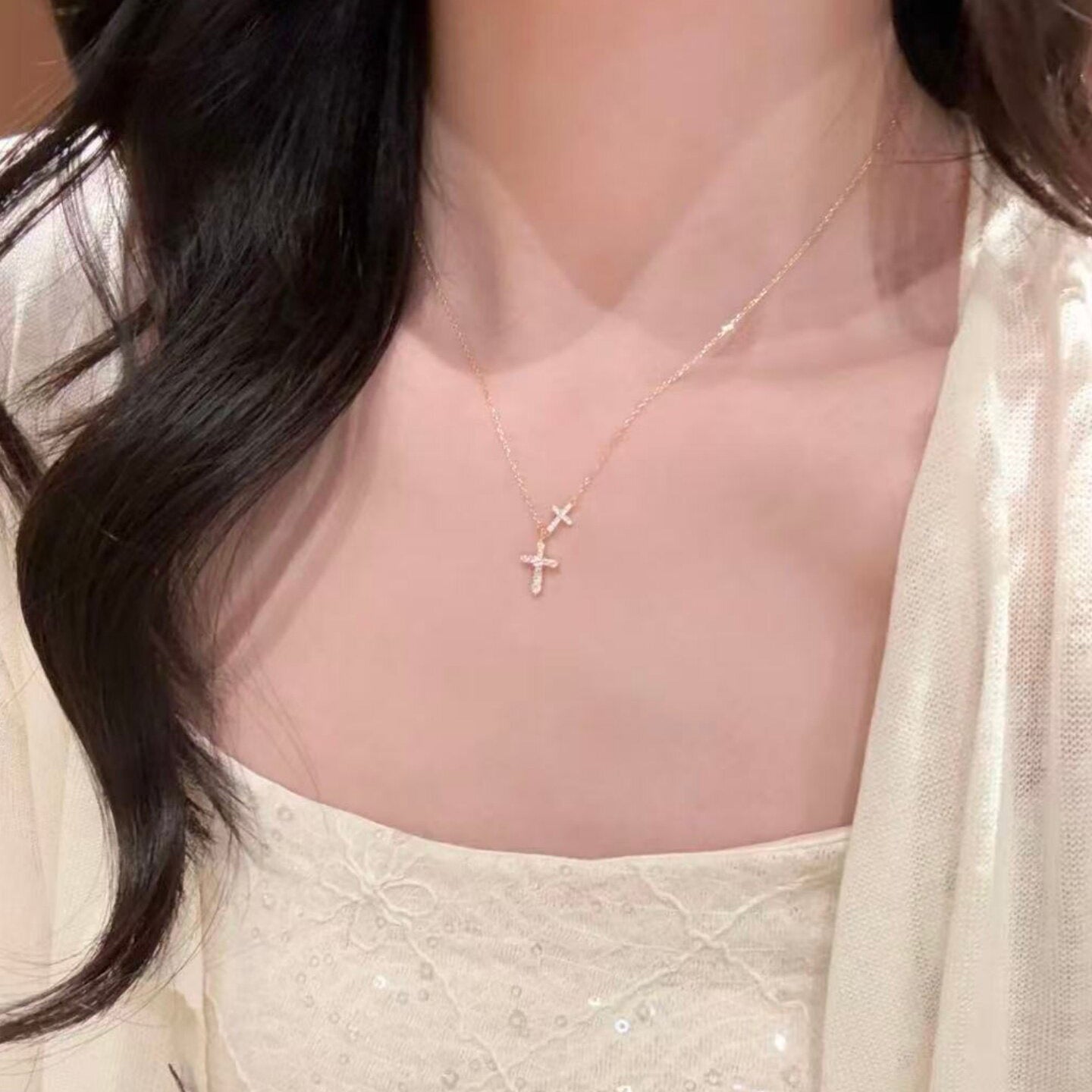 Cross Female Clavicle Chain Light Luxury Minority High-grade Necklace