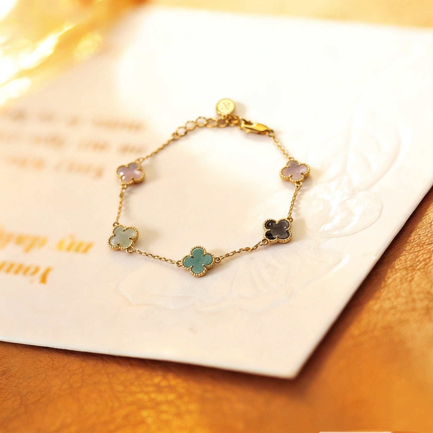Colorful Four-leaf Clover Female Fashion Exquisite Bracelet