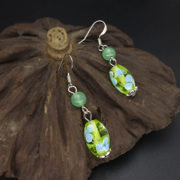 Bohemian Style Single Wear Peacock Fur Earrings