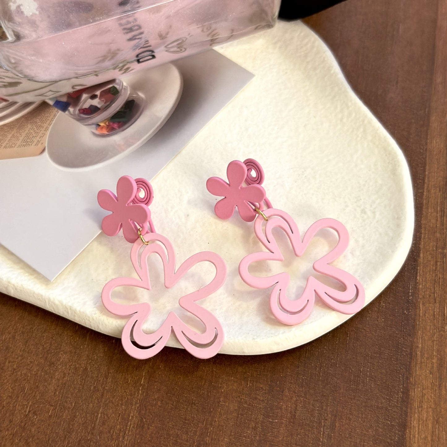 Sweet Dopamine Colored Flower Niche Temperament Simple Girly Without Rings