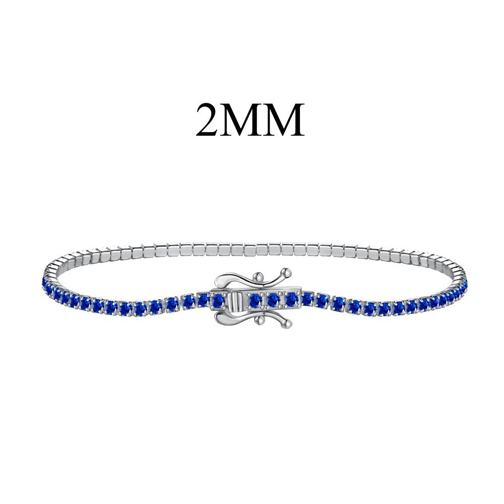 Sier Tennis Chain Single Row Zircon Bracelets