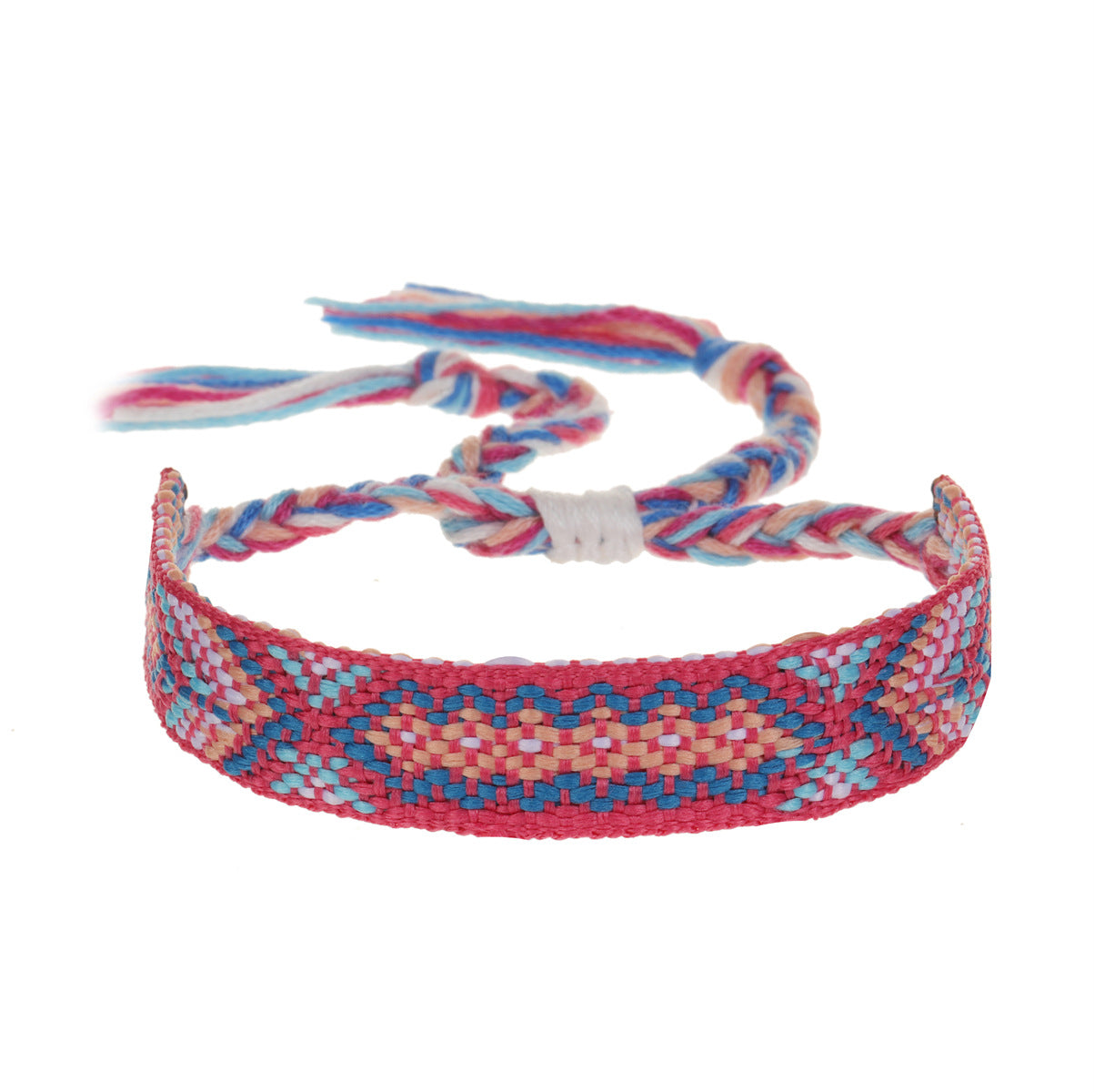 Hand-woven Adjustable Ethnic Friendship Rainbow Carrying Bracelets