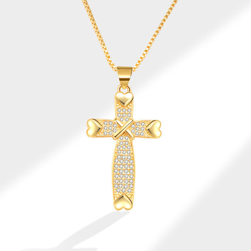 Women's Simple Light Cross Style Korean Elegant Mini Clavicle Chain Fashion Necklace