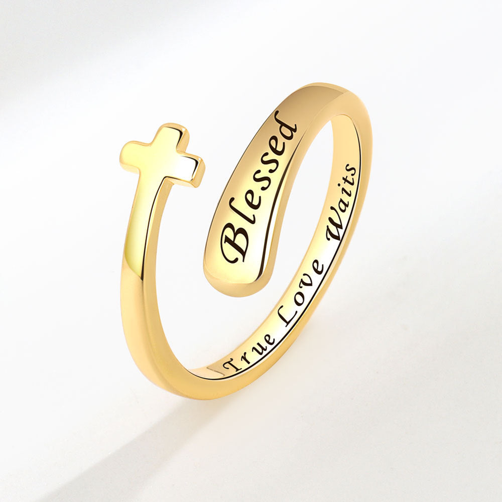 Classy Elegant Engraved Dual Layer Open-end Rings