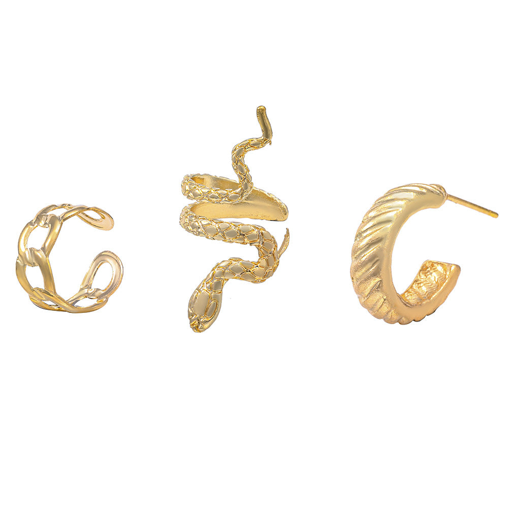 Jewelry Snake-shaped Ear Clip Set Open Earrings