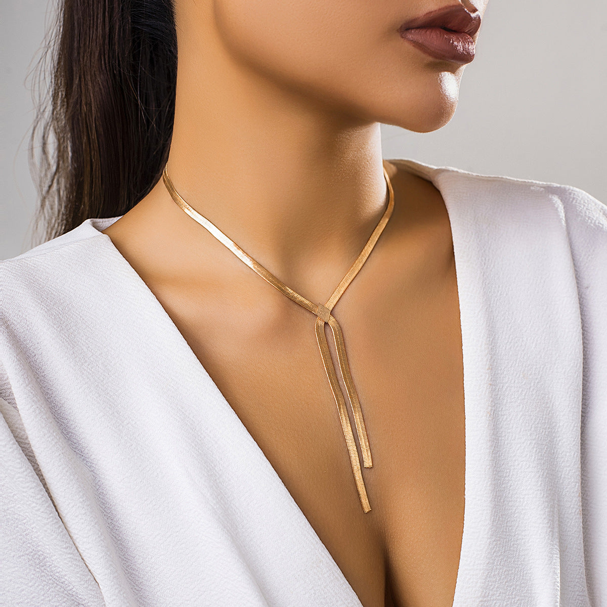 Women's Hop Clavicle Chain Snake Bone French Necklaces