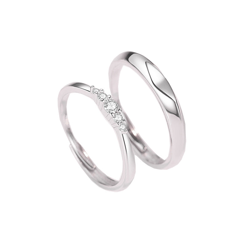 Sterling Sier Couple Pair Niche Design Opening Rings