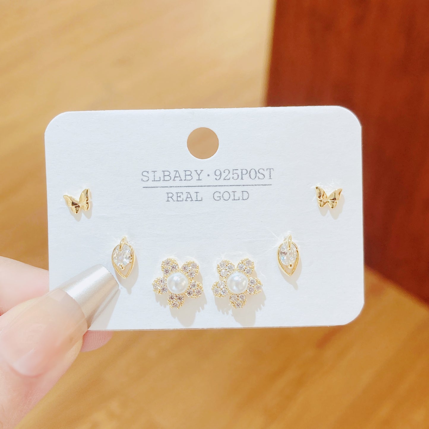 Elegance Exquisite And Small Series Mini Three-piece Set Combination Earrings