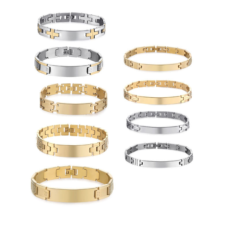 Strap Titanium Steel Personality Lettering Fashion Stainless Couple Watch Bracelet