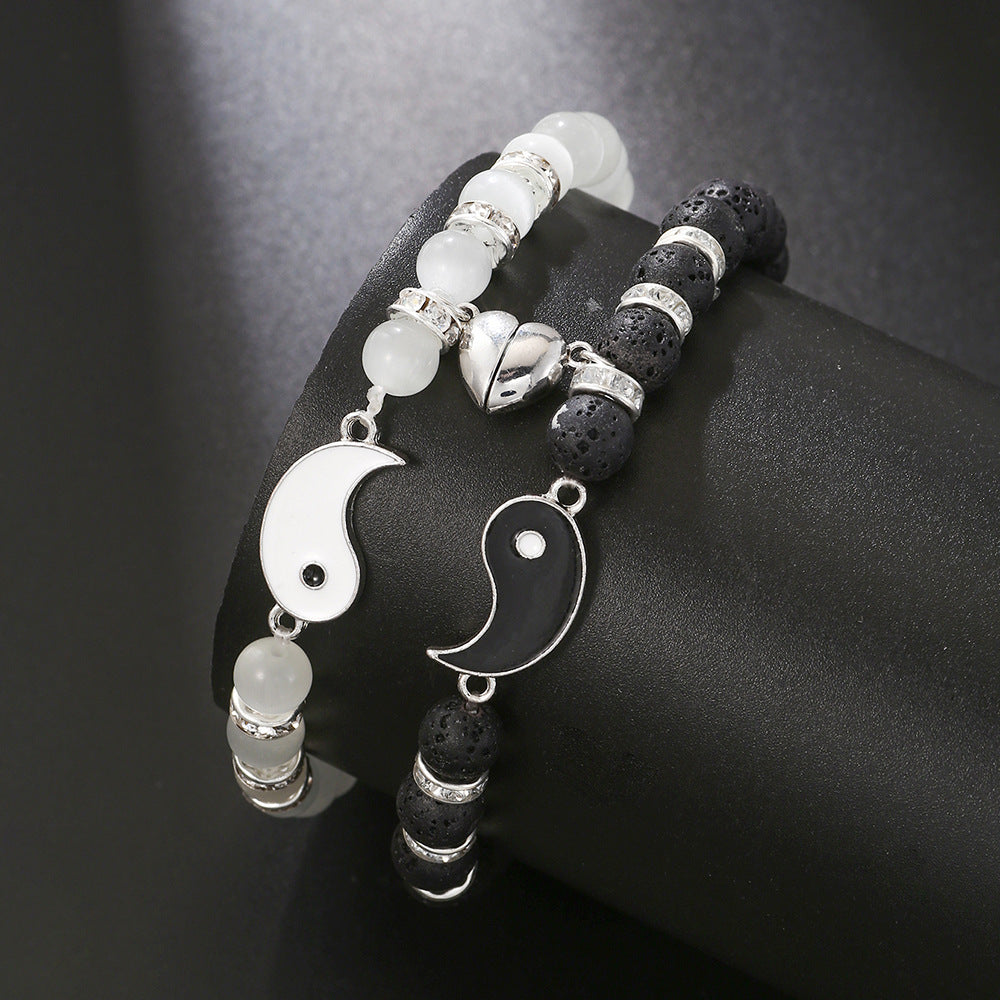 Love Magnet Opale Volcan Yin Yang Bracelets