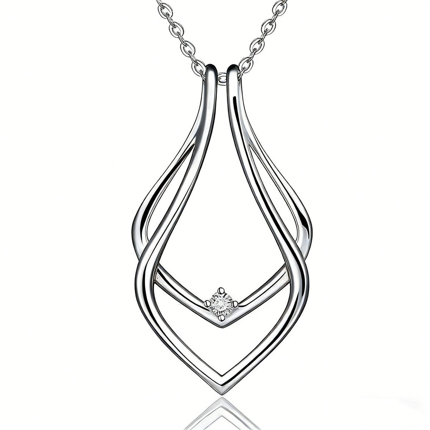 Geometric Water Drop Titanium Steel Niche Necklace