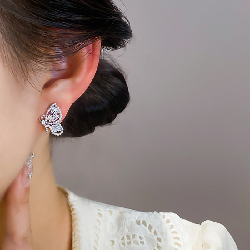 Boucles d'oreilles Super féeriques, Design d'aiguille en argent à la mode de haute qualité