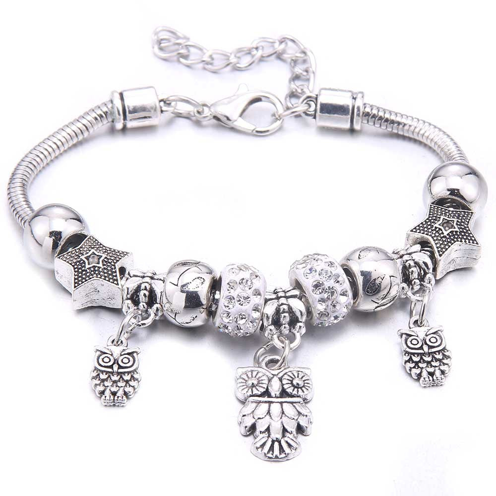 Women's Grid Popular Adjustable Crystal Love Butterfly Bracelets