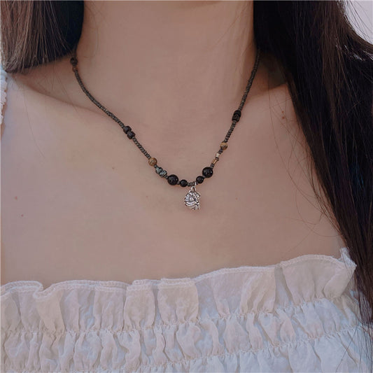 Style Lion Pendant Female Niche Bead Clavicle Chain Necklaces